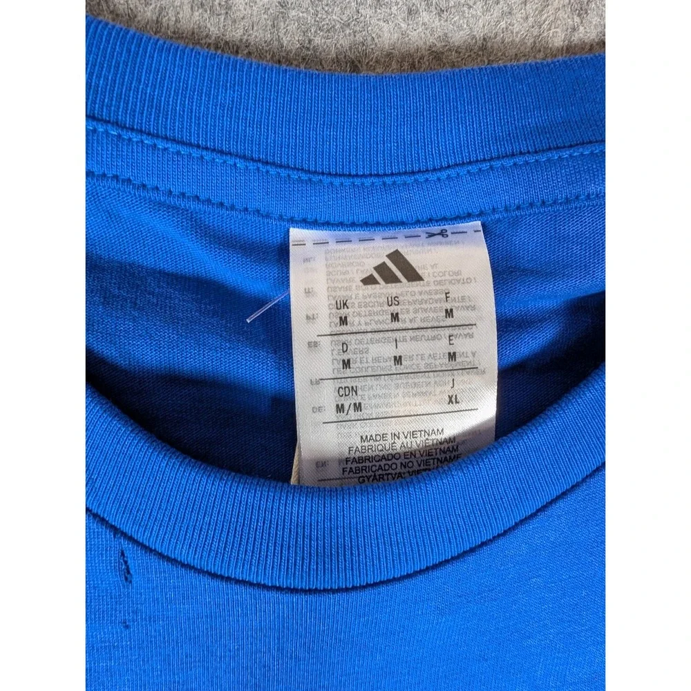 Adidas Kansas Jayhawks Basketball Royal Blue Graphic T-Shirt Rock Chalk KU New
